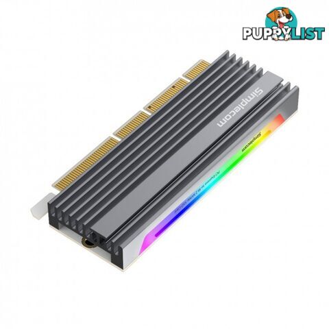 Simplecom EC415 NVMe M.2 SSD to PCIe x4 x8 x16 Expansion Card with Aluminium Heat Sink and RGB Light - Simplecom - 9350414002260 - EC415