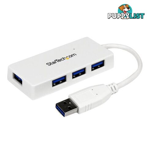 StarTech ST4300MINU3W Portable 4 Port Mini USB 3.0 Hub - White - StarTech - 065030850957 - ST4300MINU3W