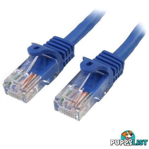 Startech 45PAT50CMBL 0.5m Blue Snagless Cat5e Patch Cable - StarTech - 0065030868167 - 45PAT50CMBL