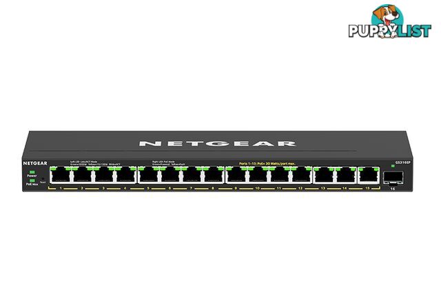 NETGEAR GS316EP-100AUS GS316EP 16 Port PoE Gigabit Ethernet Plus Switch - Netgear - 606449153644 - GS316EP-100AUS