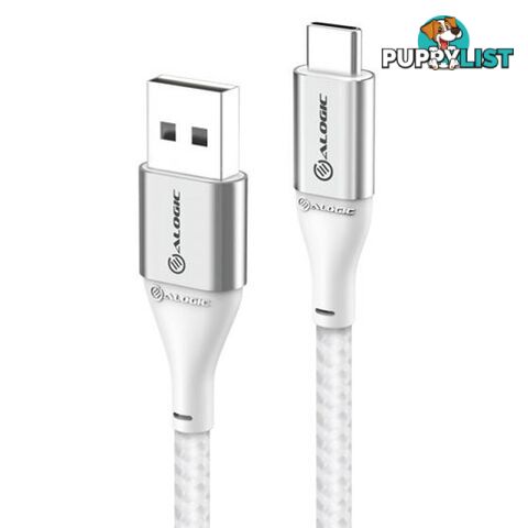 Alogic ULCA2030-SLV Super Ultra USB 2.0 USB-C to USB-A Cable 30cm 3A 480Mbps Silver - Alogic - 9350784017802 - ULCA2030-SLV