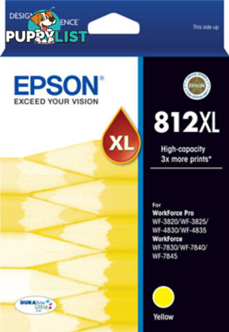 EPSON C13T05E492 812XL High Capacity Capacity DURABrite Yellow Ink Cartridge - Epson - 9314020631849 - C13T05E492