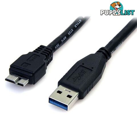 StarTech USB3AUB50CMB 0.5m 1.5ft Black USB 3.0 Micro B Cable - StarTech - 065030854252 - USB3AUB50CMB