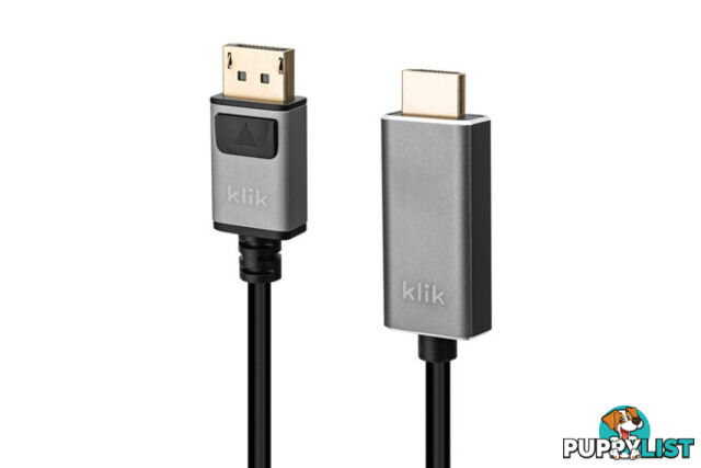 Klik KDPHD020 2mtr DisplayPort Male to HDMI Male Cable - Klik - 9332902019752 - KDPHD020