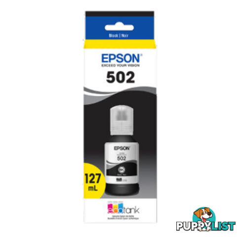 Epson C13T03K192 T502 Black Ink BOTTLE for EcoTank Printers - Epson - 9314020625893 - C13T03K192