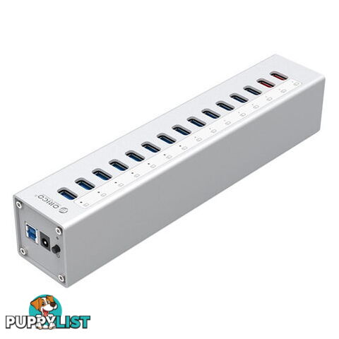 Orico A3H13P2-SV Aluminum 13 Port USB 3.0 Hub with 1m Usb3.0 Cable Silver - Orico - 6936761844048 - A3H13P2-SV