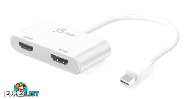 J5create JDA156 Mini DisplayPort (MPD) to Dual HDMI Adapter - J5Create - 847626001833 - JDA156