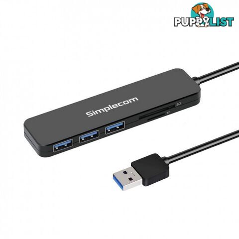 Simplecom CH365 SuperSpeed 3 Port USB 3.0 (USB 3.2 Gen 1) Hub with SD MicroSD Card Reader - Simplecom - 9350414002437 - CH365