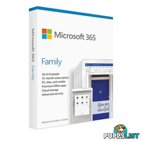 Microsoft 6GQ-01554 365 Family 2021 English - 5 Devices 1 Year Subscription - Microsoft - 889842861969 - 6GQ-01554