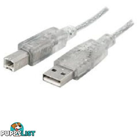 8ware UC-2000AB USB 2.0 Certified Cable AB 50cm Transparent Metal Sheath UL Approved - Generic - 9341756007969 - UC-2000AB