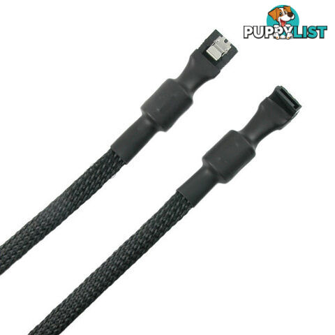 Simplecom CA110L Premium SATA 3 HDD SSD Data Cable Sleeved with Ferrite Bead Lead Clip Angle - Simplecom - 9350414000433 - CA110L