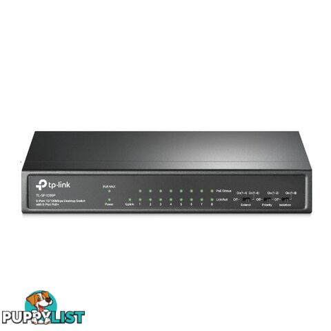 TP-Link TL-SF1009P 8 Port Ethernet PoE Switch - TP-Link - 6935364052966 - TL-SF1009P