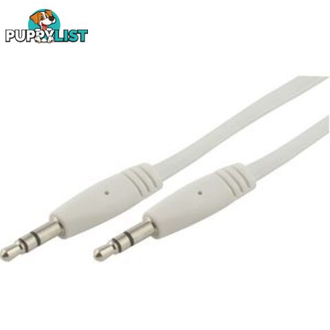 3.5mm-3.5mm Combined Audio Jack Male to Male Cable White CAMTMBW - Generic - CAMTMBW