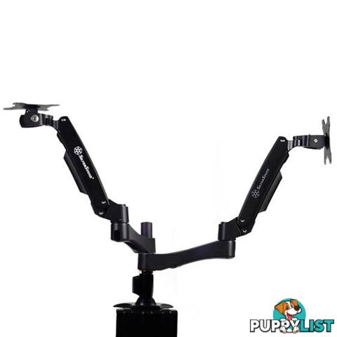 Silverstone SST-ARM22BC ARM DUO Dual LCD Interactive monitor mount, black - Silverstone - 4710007221822 - SST-ARM22BC