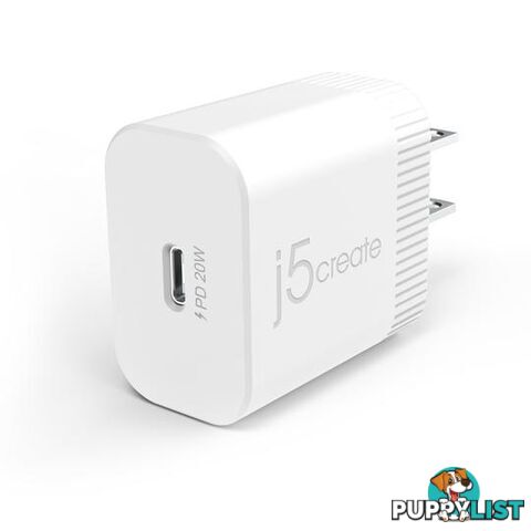 J5CREATE JUP1420 20W PD USB-C  Wall Charger for iPhone 12 &amp; other smartphones/Tablets - J5Create - 847626004995 - JUP1420