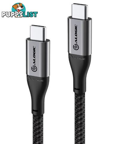 Alogic ULCC2030-SGR Super Ultra USB 2.0 USB-C to USB-C Cable 30cm 5A 480Mbps Space Grey - Alogic - 9350784017697 - ULCC2030-SGR