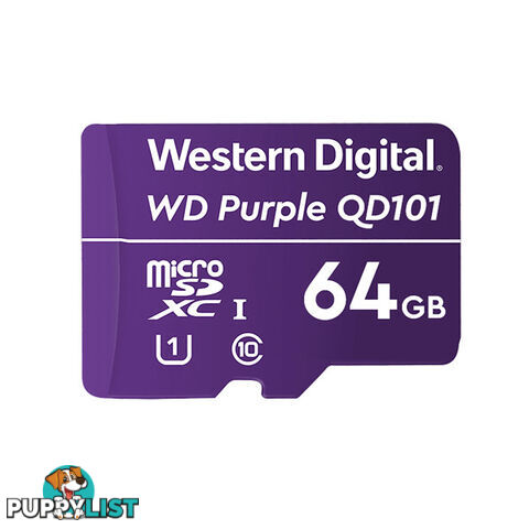 WD WDD064G1P0C Purple 64GB MicroSD Card - WD - 619659180638 - WDD064G1P0C