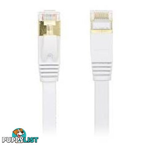 Edimax EA3-005SFW  0.5m 10GbE Shielded CAT7 Flat Network Cable - White - Edimax - 4717964702241 - EA3-005SFW