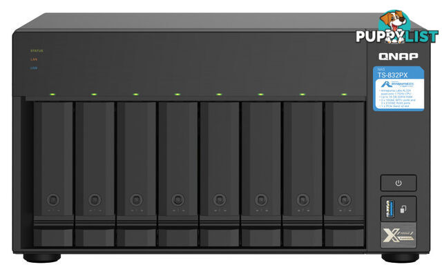 Qnap TS-832PX-4G, 8 Bay NAS (NO  DISK),AL-324 QUAD Core, 4GB,2.5GbE(2),10GbE SFP+(2),2YR - QNAP - 4713213518182 - TS-832PX-4G