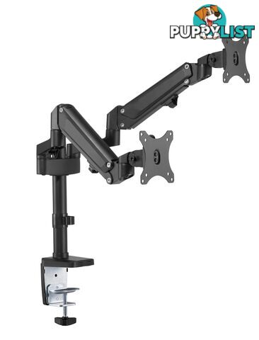 Brateck LDT47-C024N Dual Monitors Heavy-Duty Aluminum Gas Spring Monitor Arm Fit Most 17''-32'' Up to 12kg per screen - Brateck - 6956745161787 - LDT47-C024N