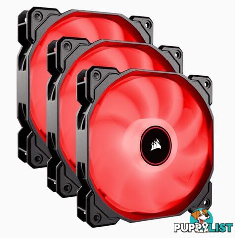 Corsair CO-9050083-WW AF120 Air Flow 120mm Fan Low Noise Edition Red 3 Pack - Corsair - 843591018807 - CO-9050083-WW