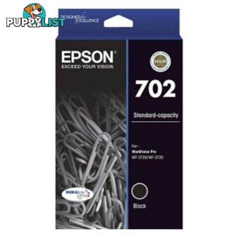 Epson T344192 702 Std Black Ink DURABrite - WF-3720 WF-3725 - Epson - 9314020623912 - T344192