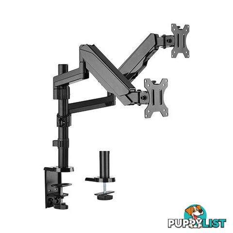 Brateck LDT16-C024 Dual Monitor  Full Extension Gas Spring Dual Monitor Arm (independent Arms) - Brateck - 6956745159418 - LDT16-C024