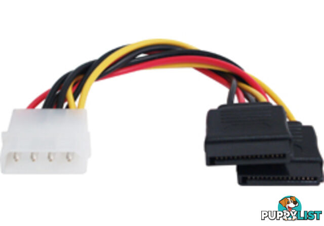 Comsol SATA-PMFF-02 SATA Power Splitter Cable - 1 x MOLEX (M) to 2 x SATA (F) - Comsol - 9332902000057 - SATA-PMFF-02