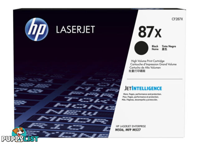 HP CF287X 87X Black LaserJet Toner Cartridge - HP - 889296182900 - CF287X