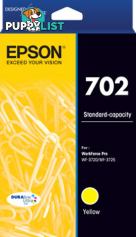 Epson T344492 702 Std Yellow Ink DURABrite - WF-3720 WF-3725 - Epson - 9314020623943 - T344492