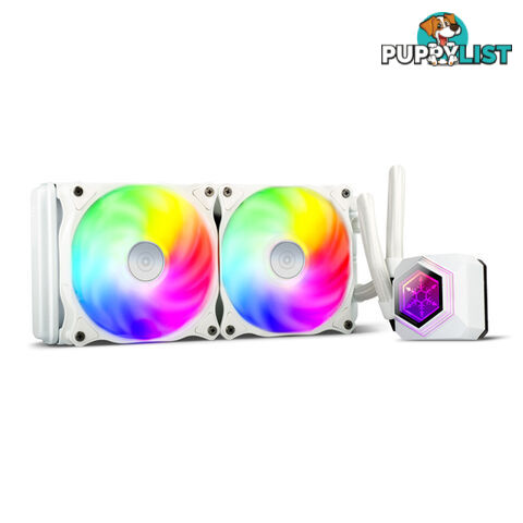 SilverStone SST-PF240W-ARGB-V2 PF240 ARGB Liquid CPU Cooler White (LGA1700 bracket included) - Silverstone - 4710679811314 - SST-PF240W-ARGB-V2