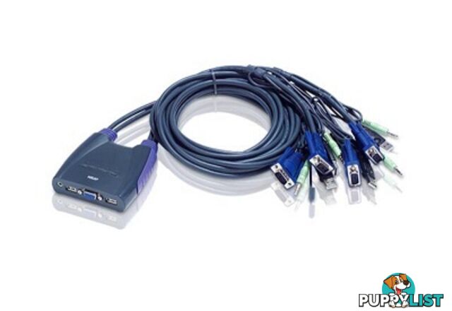 Aten CS64UZ-AT 4 Port VGA Cable KVM with keyboard shortcuts, 1.8m - Aten - 4710423772861 - CS64UZ-AT