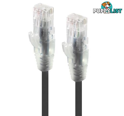 Alogic C6S-01BLK 1m Black Ultra Slim Cat6 Network Cable UTP 28AWG - Alogic - 9350784011121 - C6S-01BLK