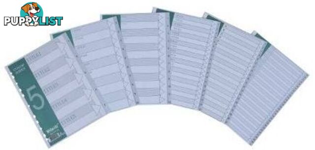 A4 PP 1-20 Tab Grey Dividers DVIDER-20GREY - Generic - 6915784157335 - DVIDER-20GREY