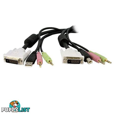 StarTech DVID4N1USB10 4-in-1 USB DVI KVM Switch Cable w/ Audio - StarTech - 065030836616 - DVID4N1USB10