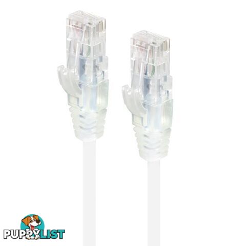 Alogic C6S-0.50WHT 0.50m White Ultra Slim Cat6 Network Cable UTP 28AWG - Alogic - 9350784011329 - C6S-0.50WHT