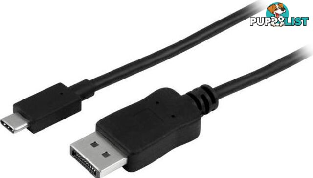 StarTech CDP2DPMM6B 6ft USB-C to DP Adapter Cable Black - 4K 60 Hz - StarTech - 065030864824 - CDP2DPMM6B