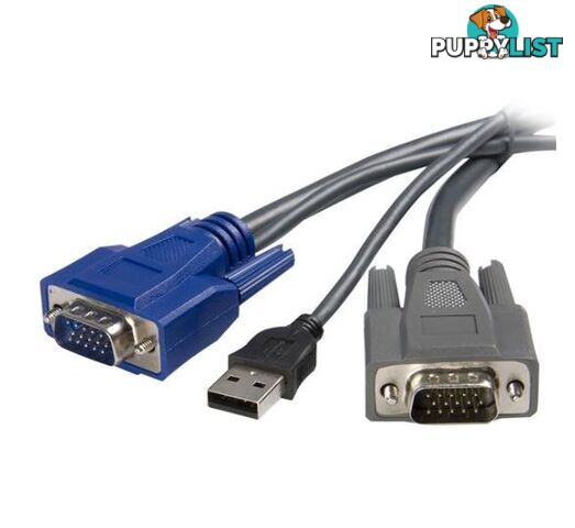 StarTech SVUSBVGA6 1.5m Ultra-Thin USB VGA 2-in-1 KVM Cable - StarTech - 065030832397 - SVUSBVGA6