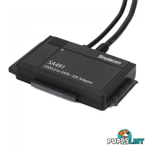 Simplecom SIMSA491 SA491 3 in 1 USB 3.0 to 2.5" 3.5 & 5.25" SATA/IDE Adapter with Power Supply - Simplecom - 9350414000709 - SIMSA491