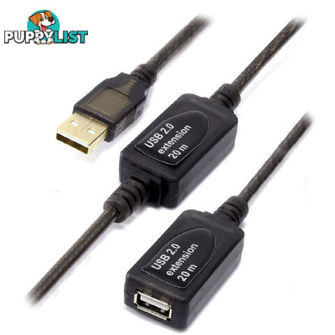 Alogic USB2-20EXT-ACTV 20m USB 2.0 Active Extension Type A to Type A Cable- Male to Female - Alogic - 9350784010025 - USB2-20EXT-ACTV