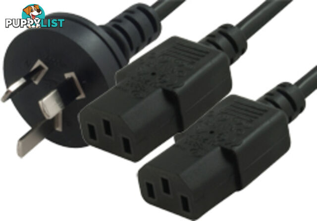 Comsol IEC-3PY-02 2M Y Power Cable 1 x 3PIN AUS(M) - 2 x IEC-C13 - Comsol - 9332902006301 - IEC-3PY-02