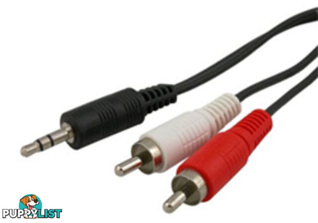 Comsol 35-2XRCA-02 2M 3.5mm Stereo Male to 2 x RCA Male Audio Cable - Comsol - 9332902000286 - 35-2XRCA-02