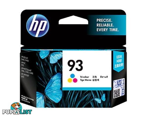 HP No.93 Tri-colour C9361WA Ink Cartridge 5440/4160/4180/1508/1510 - HP - 883585364404 - C9361WA