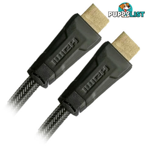 Cruxtec HC20-02-SG HDMI 2.0 4K with Ethernet Male to Male Cable 2m Grey with high strength Nylon Net Mesh Coat - Cruxtec - 0787303419912 - HC20-02-SG