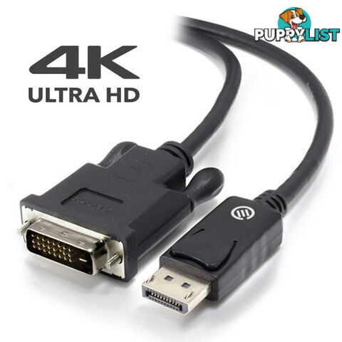 Alogic DP-DV4K-01-ACTV ACTIVE 1m DisplayPort to DVI-D Cable with 4K Support - M to M - Alogic - 9350784002631 - DP-DV4K-01-ACTV