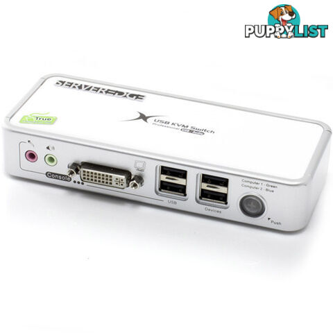 Serveredge KD02UDH2 2-Port USB / DVI Desktop KVM Switch With Audio & USB Hub2.0  - Includes Cables - Serveredge - 9319866399663 - KD02UDH2