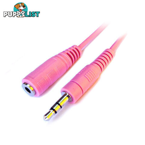 Alogic AD-EXT-0.5-Pink 0.5m Pink 3.5mm Stereo Audio Extension Cable - Male to Female - Alogic - 9350784004864 - AD-EXT-0.5-Pink