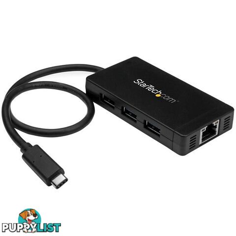 StarTech HB30C3A1GE 3 Port USB 3.0 Hub with USB-C and GbE - StarTech - 065030864206 - HB30C3A1GE