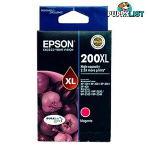 Epson C13T201392 T201392 200XL High Capacity Durabrite Ultra Magenta Cartridge - Epson - 9314020611506 - C13T201392