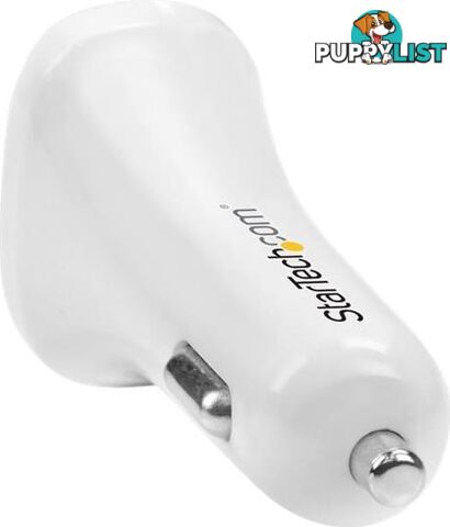 StarTech USB2PCARWHS DUAL PORT USB CAR CHARGER - 24W / 4.8A - StarTech - 065030866064 - USB2PCARWHS